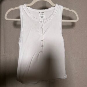 Women’s White Button-Up Tank Top